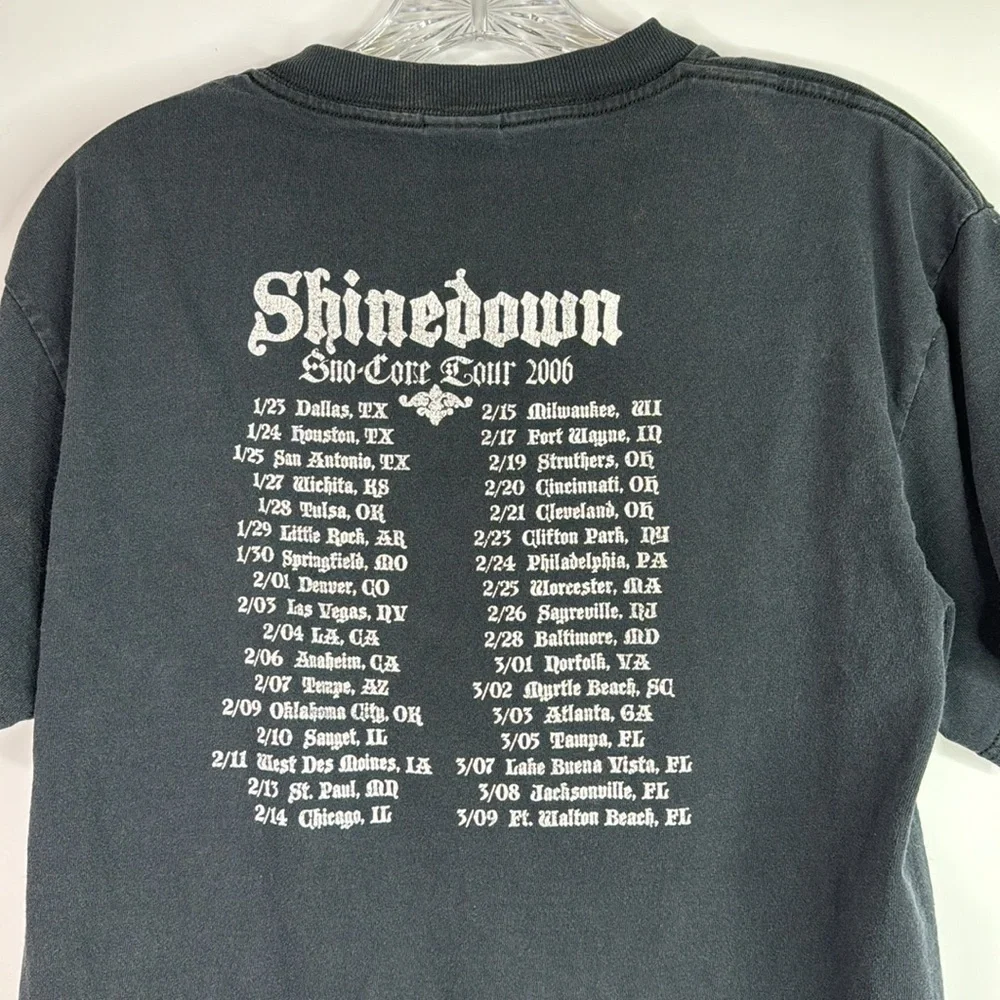 Shinedown Equinox Concert Tour 2006 Black Tshirt Size Medium